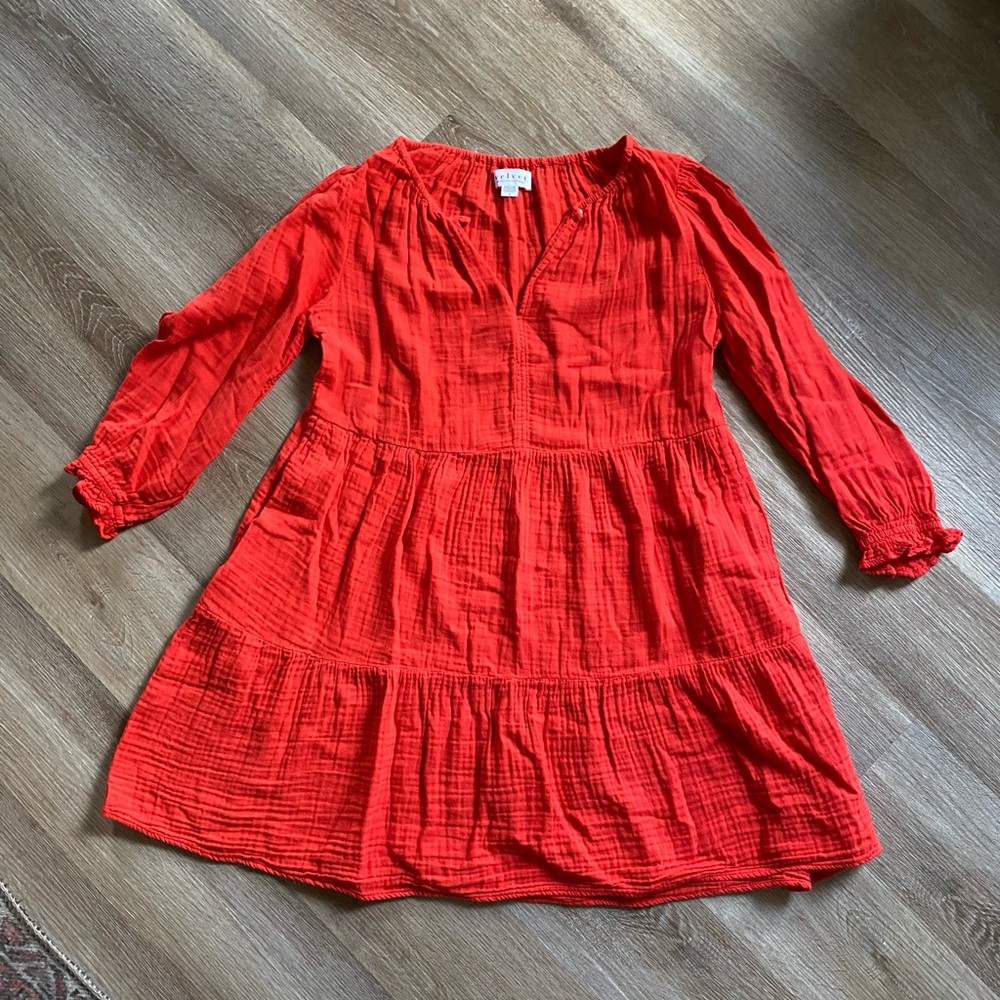 Velvet Red Cotton Dress